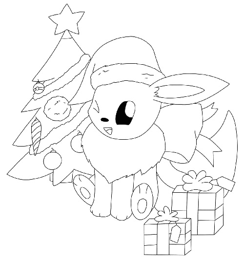 Pokemon Christmas Coloring Picture