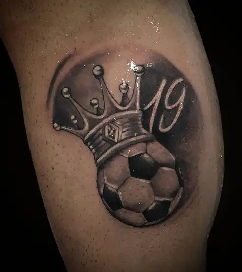 Full 3D football with crown tattoo by leelztattoo 9501142595 Visit our  studio for more creative and Beautiful tattoos book your appointment  with  By Leelz Tattoo  Facebook