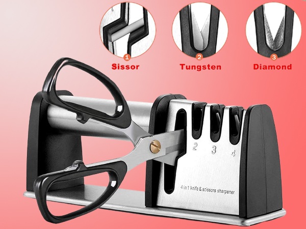 4 in 1 Manual Knives and Scissors Sharpener