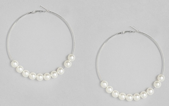 Silver Pearl Beads Earrings