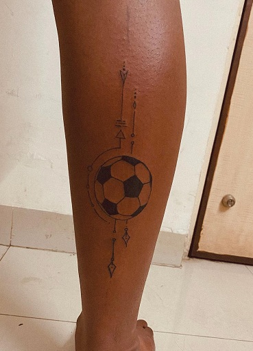 Straightforward Tattoo Of Football
