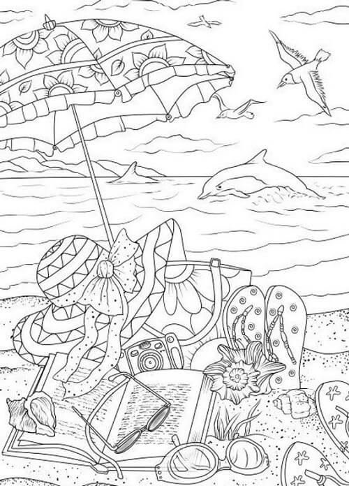 Summer Beach Coloring pic