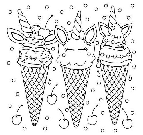 Summer Ice Cream Coloring pages