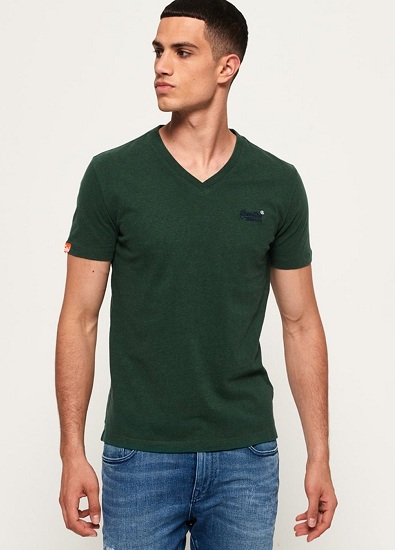 Superdry V Neck T Shirt With Short Sleeves