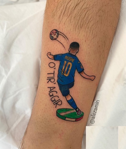 Surprising Football Leg Tattoo