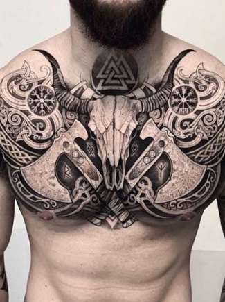 Viking Chest Tattoo Design