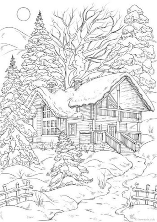 Winter Coloring Pages For Adults