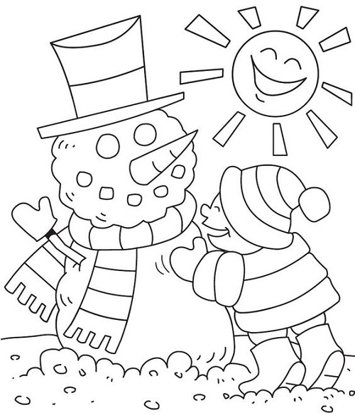 Winter Coloring Pages for Preschool