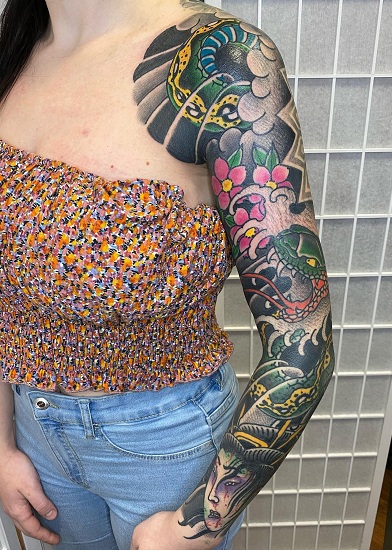 Yakuza Sleeve Tattoo For Females