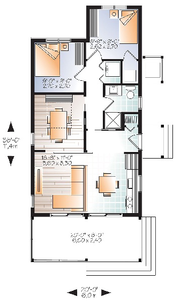 20'X38' Two BHK House Plan