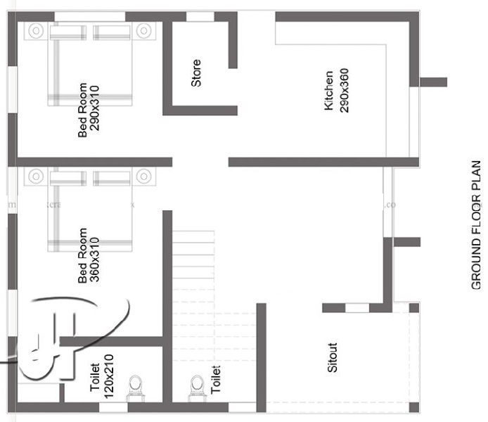 700 Square Feet 2 BHK House Plan