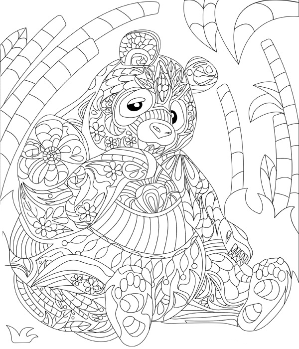 Panda Coloring Pages for Adults 