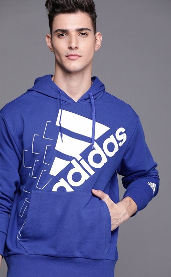 Blue Adidas Hooded Sweatshirt