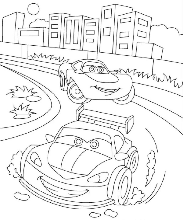 Cartoon Car Color Page