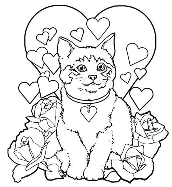 Cat Valentine Coloring Page