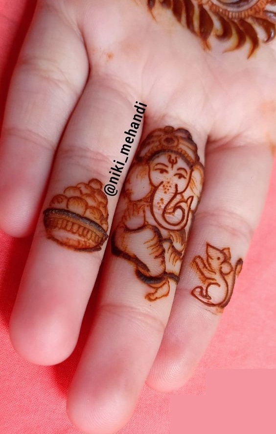 Ganesh Chaturthi Mehndi Design - मेहंदी से गणेश जी कैसे बनाएं-sonthuy.vn