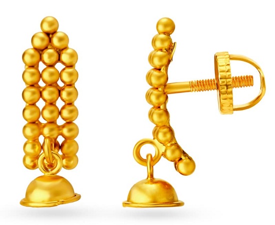 Gold Beads Drop Earrings
