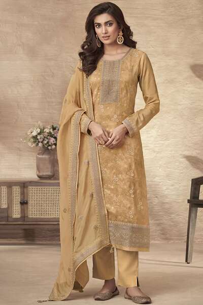 9 Beautiful Designs of Gold Salwar Suits for Womens