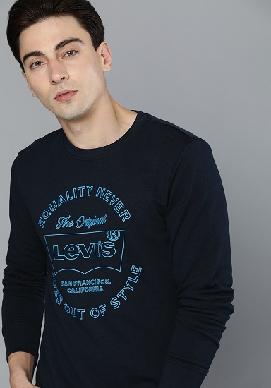 Levis Blue Printed Sweatshirt