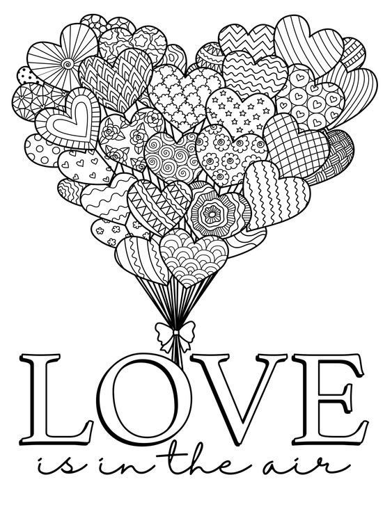 Lovely Valentines Day Coloring Page