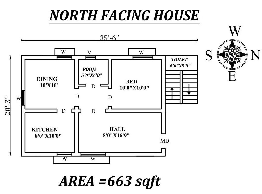 North Facing House Plan