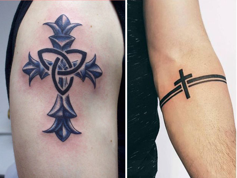 Small Minimalist Cross Temporary Tattoo  Set of 3  Little Tattoos