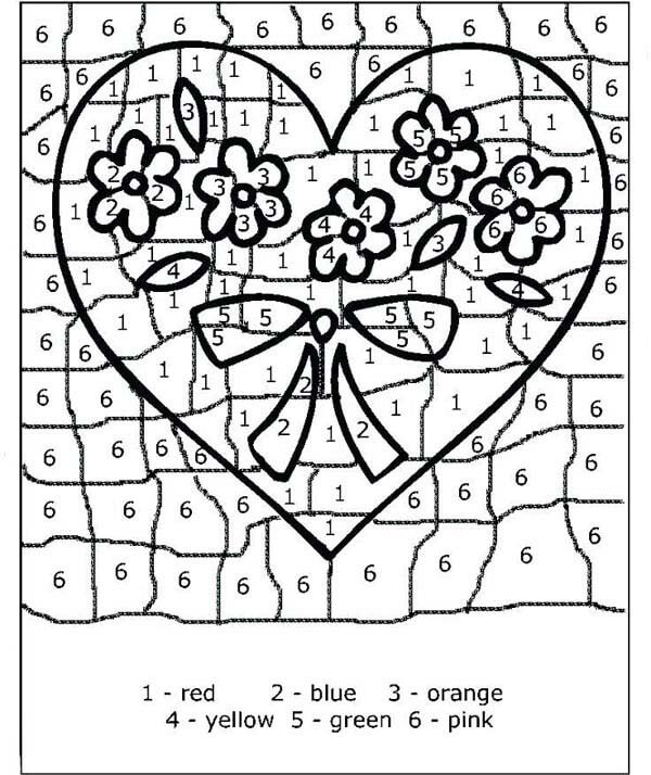 Valentines day coloring by number
