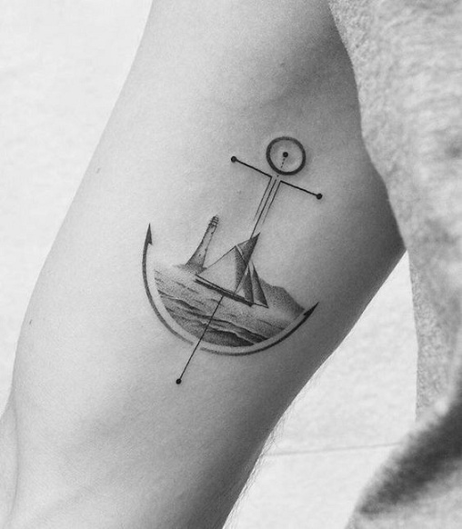 Oottati Small Cute Temporary Tattoo Riding Boat Anchor Arm (Set of 2) :  Amazon.ae: Beauty