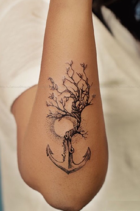 Anchor Tree Tattoo