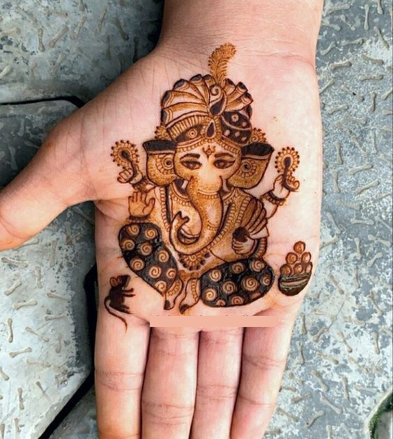 Ganpati Bappa Morya 🙏 | Henna hand tattoo, Indian mehndi designs, Hand  henna