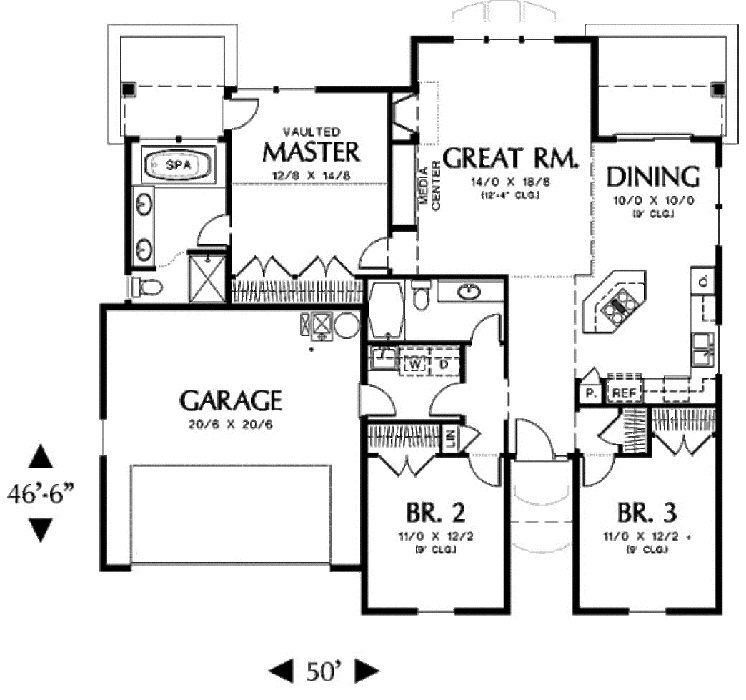 1500 Sqft House Plan with a Garage
