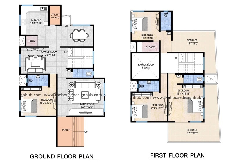 32'X62' Duplex House Plan - 4 BHK