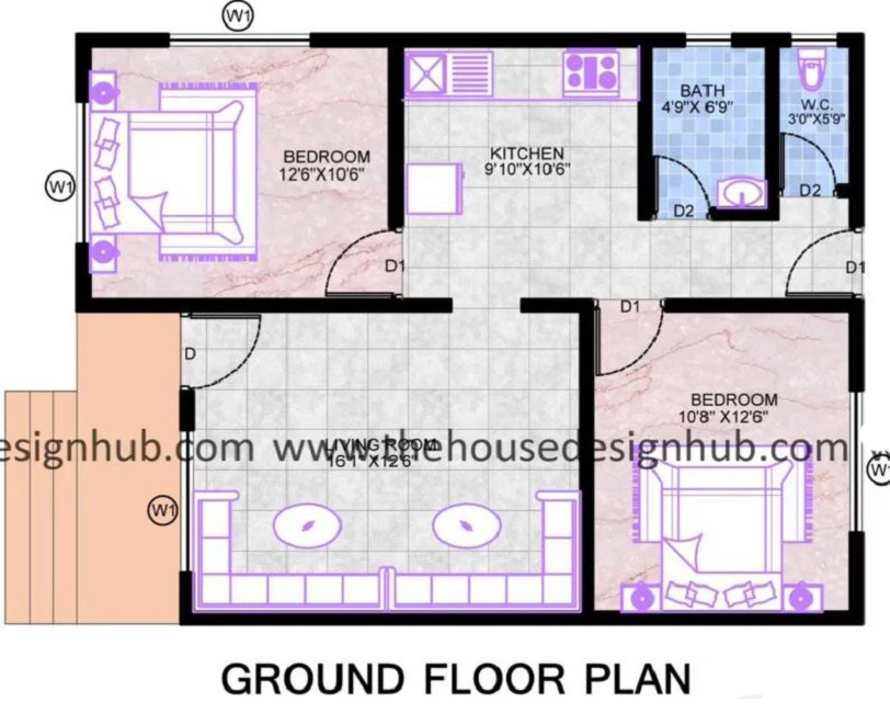 800 Sqft House Plans 2 Bedrooms