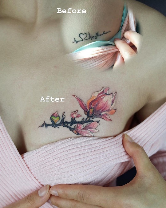 Cover Up Tattoo On Breast