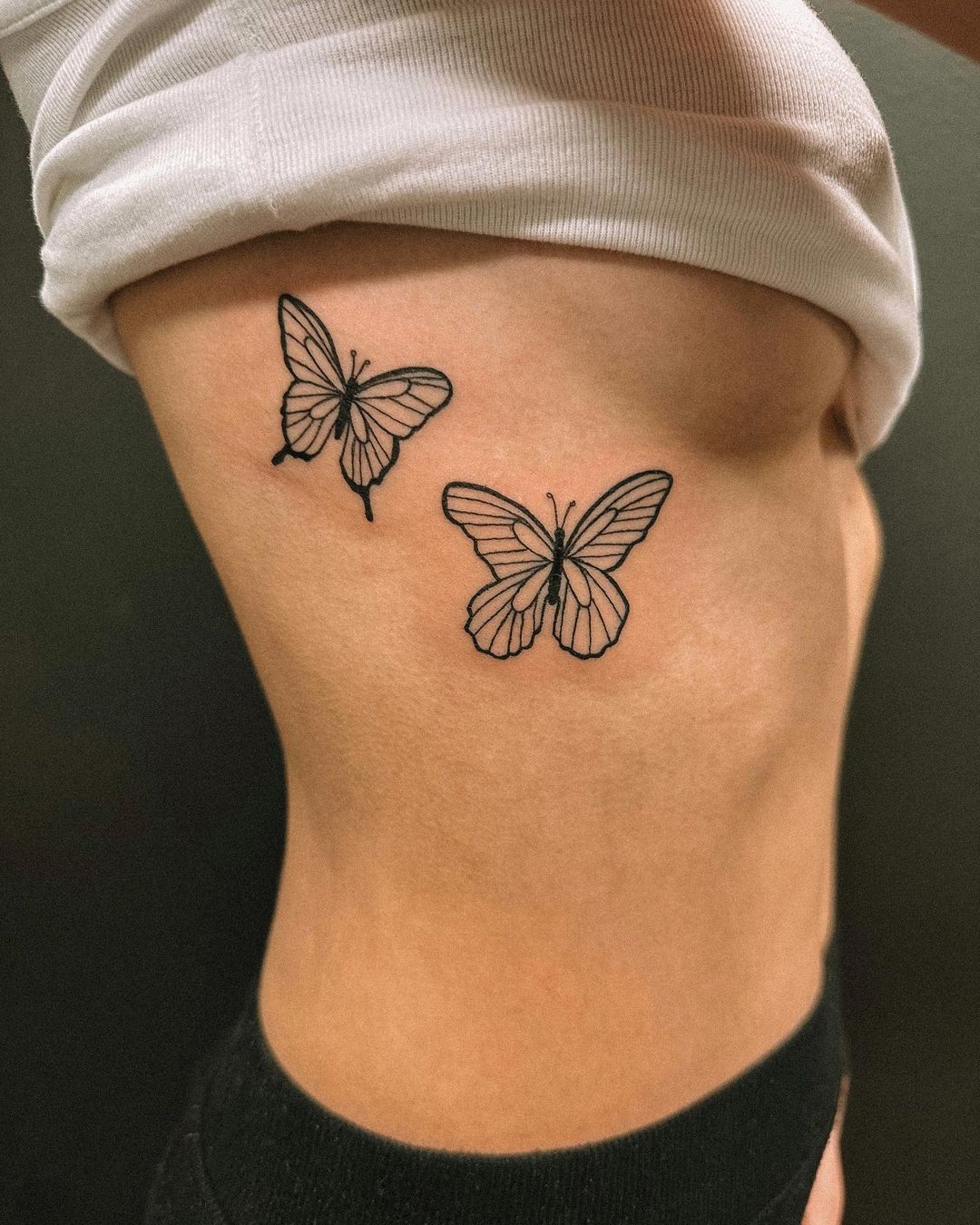 Matching Butterfly Tattoo Ribs