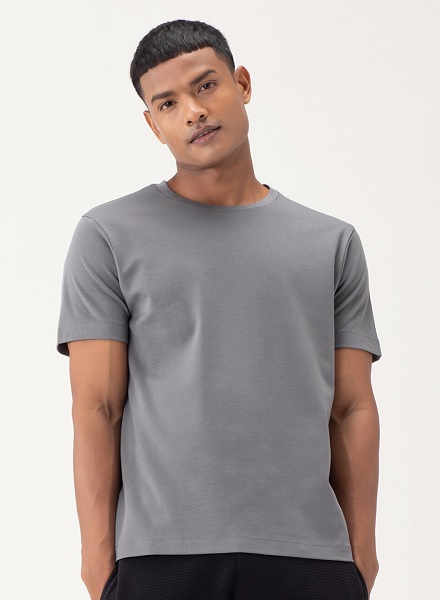 Plain Grey Round Neck T Shirt