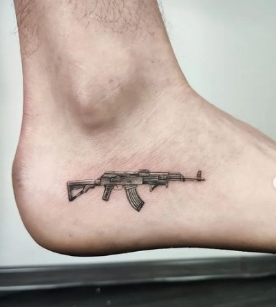 Ak 47 Leg Tattoo