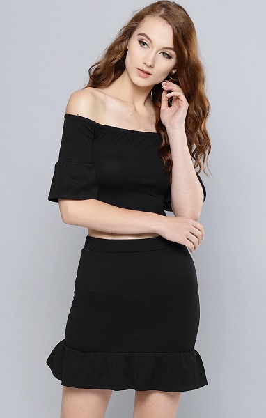 Bell Sleeve Bodycon Two Piece Dress