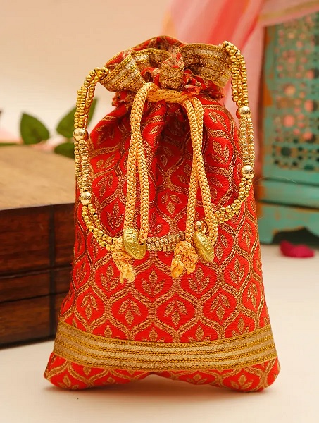 Fancy Haat Silk Ethnic Rajasthani Womens Potli Bag 