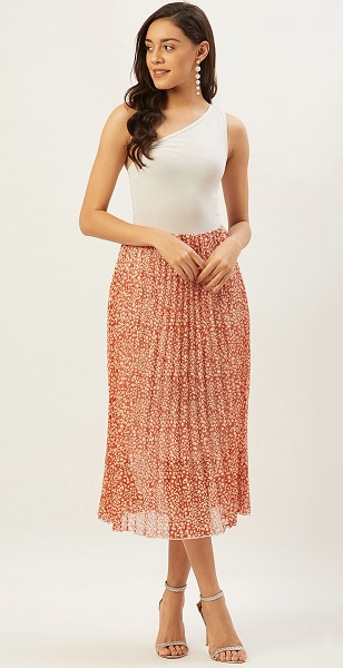 One Shoulder Top With Chiffon Skirt