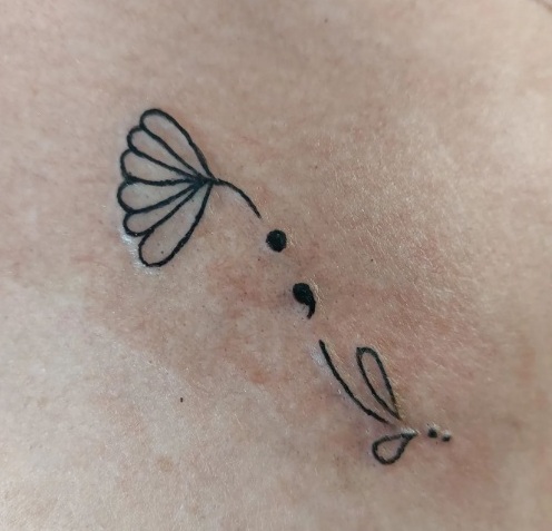 Semicolon Flower Tattoo Ideas