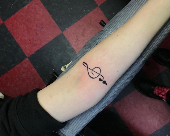 Tattoo uploaded by Amber Long • Bass Clef/Semicolon Project (drawn with a  Sharpie, just because) ❤ • Tattoodo