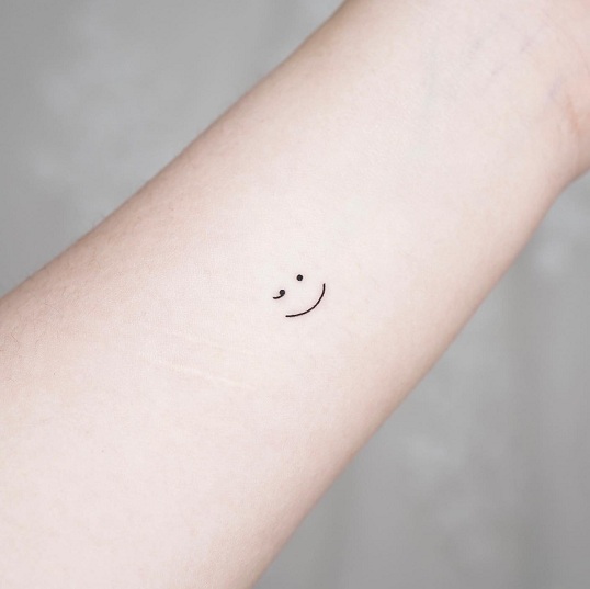 Smiling Semicolon Tattoo Images