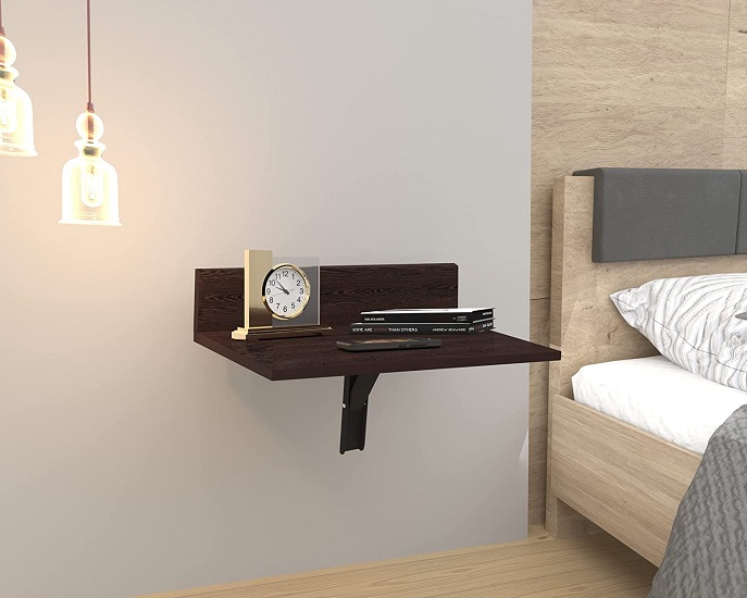 Anikaa Kenta Engineered Wood Wall Mounted Folding Bedside Table