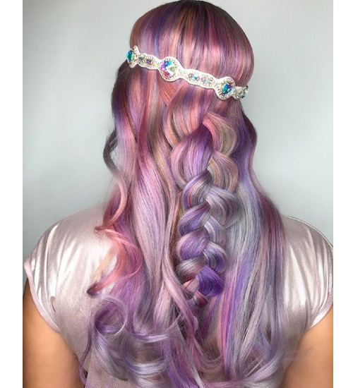 Half Braided Cocktail Princess Hairstyles for Long Hair