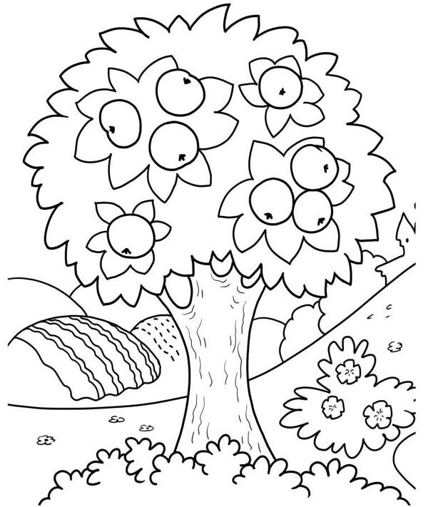 Fruit Tree Coloring Page