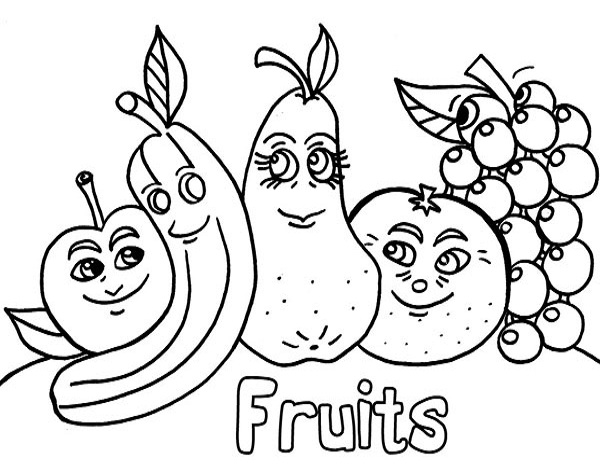 Vector Illustration of Fruits Coloring Page Stock Vector - Illustration of  contour, jui… | Fruit coloring pages, Kids printable coloring pages, Candy  coloring pages