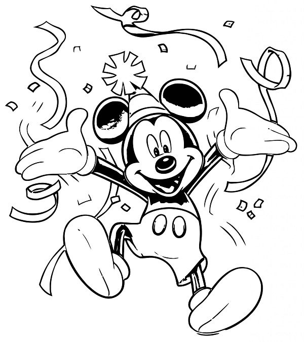 Funny Mickey Mouse Colouing Page
