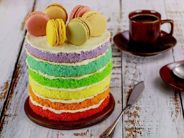 Template with different kinds of cake slices Vector Image