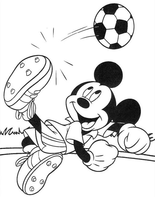 Mickey Mouse Football Coloring